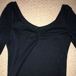 Blue shimmer long sleeve bodycon dress